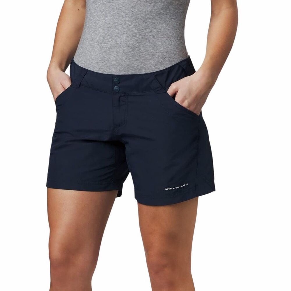 COLUMBIA Women’s Navy Blue Omni-Shade PFG Coral Point II Shorts Size Small